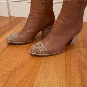 Stuart Weitzman leather and gold stud boots